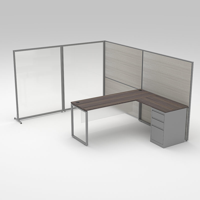 L-Shaped Cubicle Desk Workstation SAPslim Cubicle System
