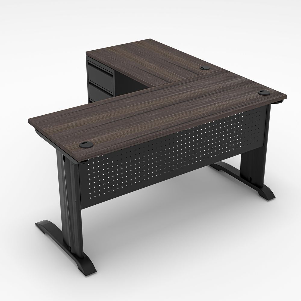 Indigo Series LShaped Laminate Desk with CLegs 5X5 8 Laminates
