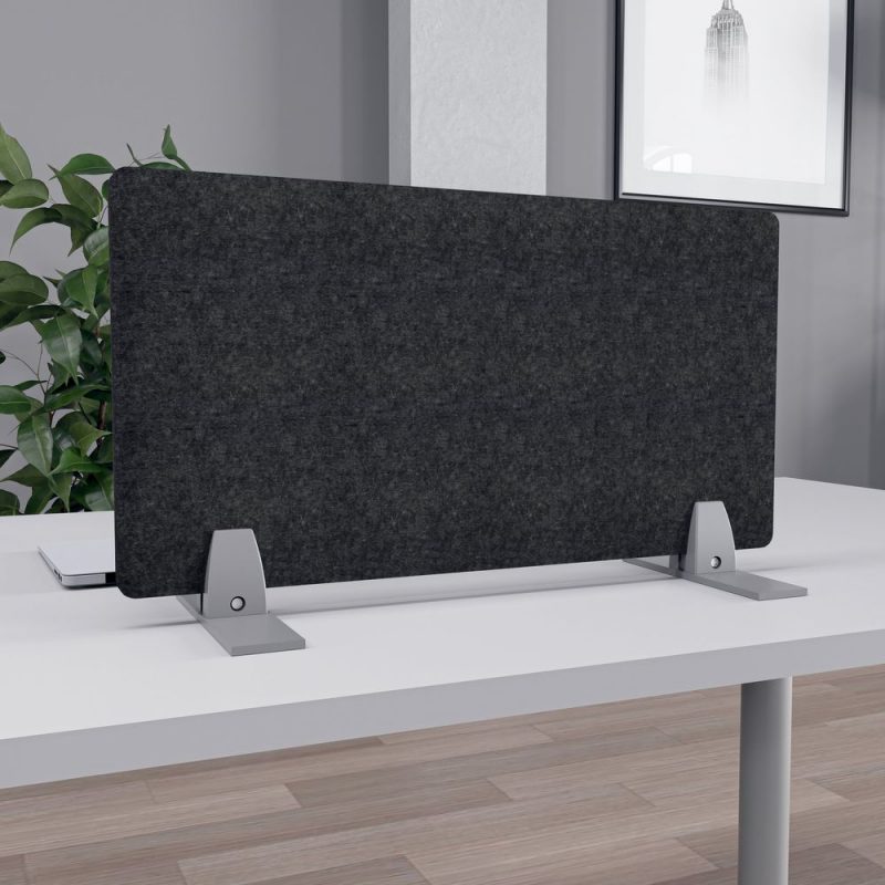 eSCAPE Acoustic Desk Divider with Freestanding Mount 12"H 5 Widths