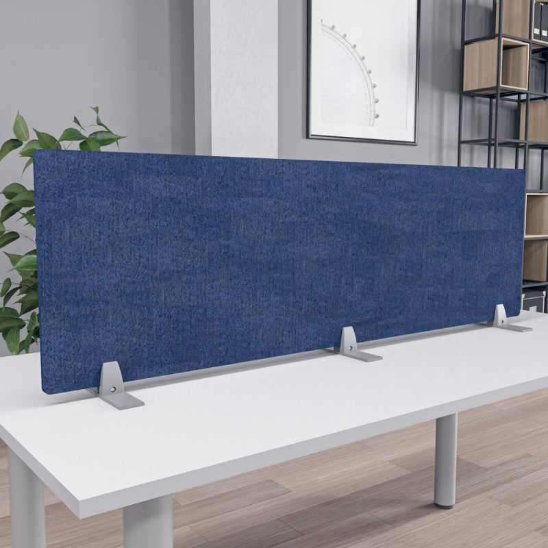 eSCAPE Acoustical Desk Divider with Freestanding Mount 18"H 5 Widths