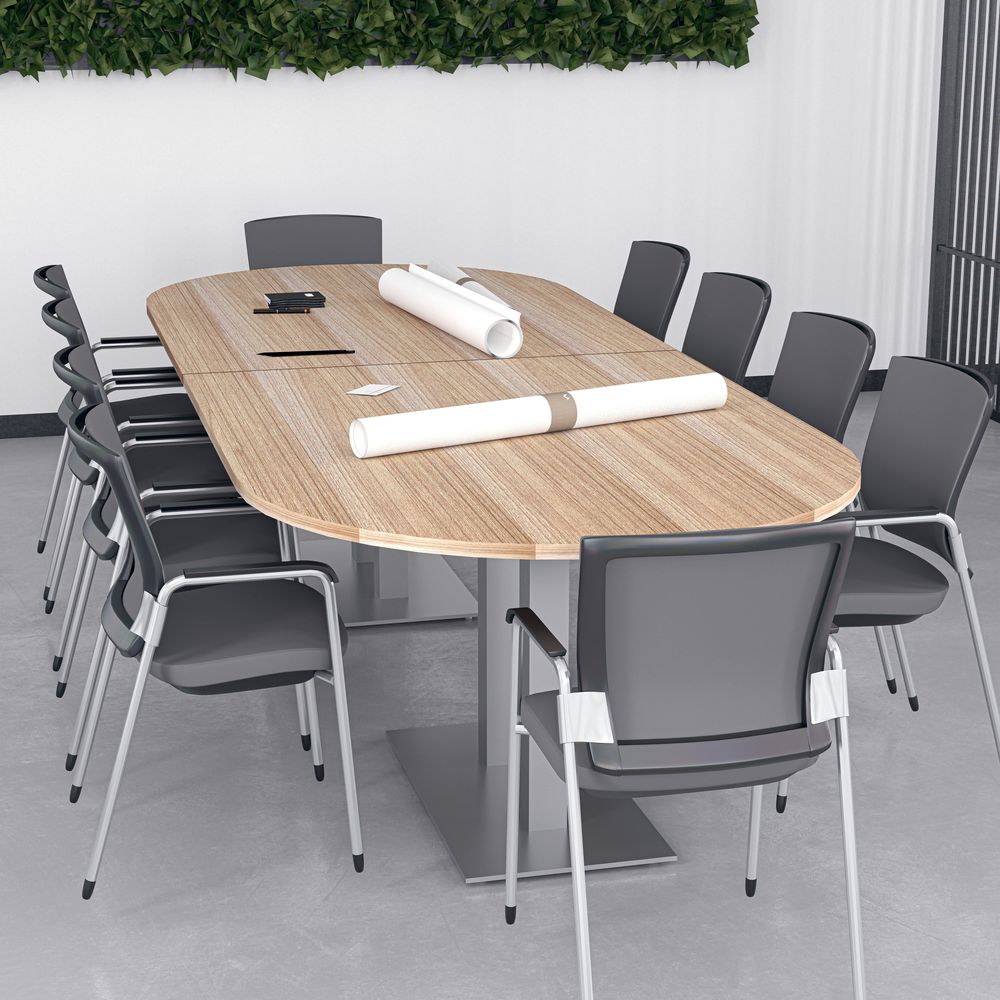 10 Person Conference Table with Metal Bases Harmony Conference Series 10' Racetrack
