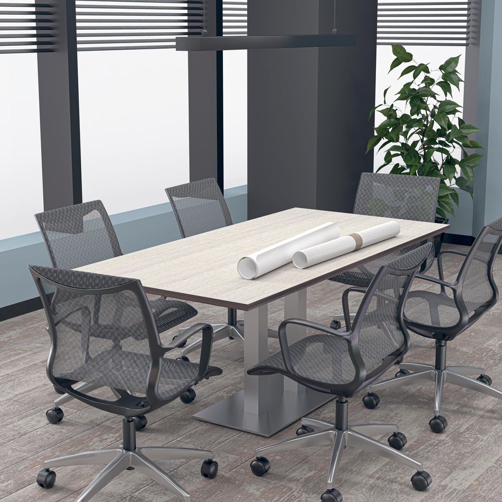 6' Rectangle Conference Table with Metal Base Harmony Conference