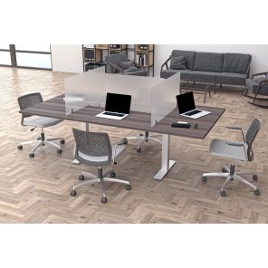 Render of Harmony Series Conference Table with Acrylic Sneeze Guards
