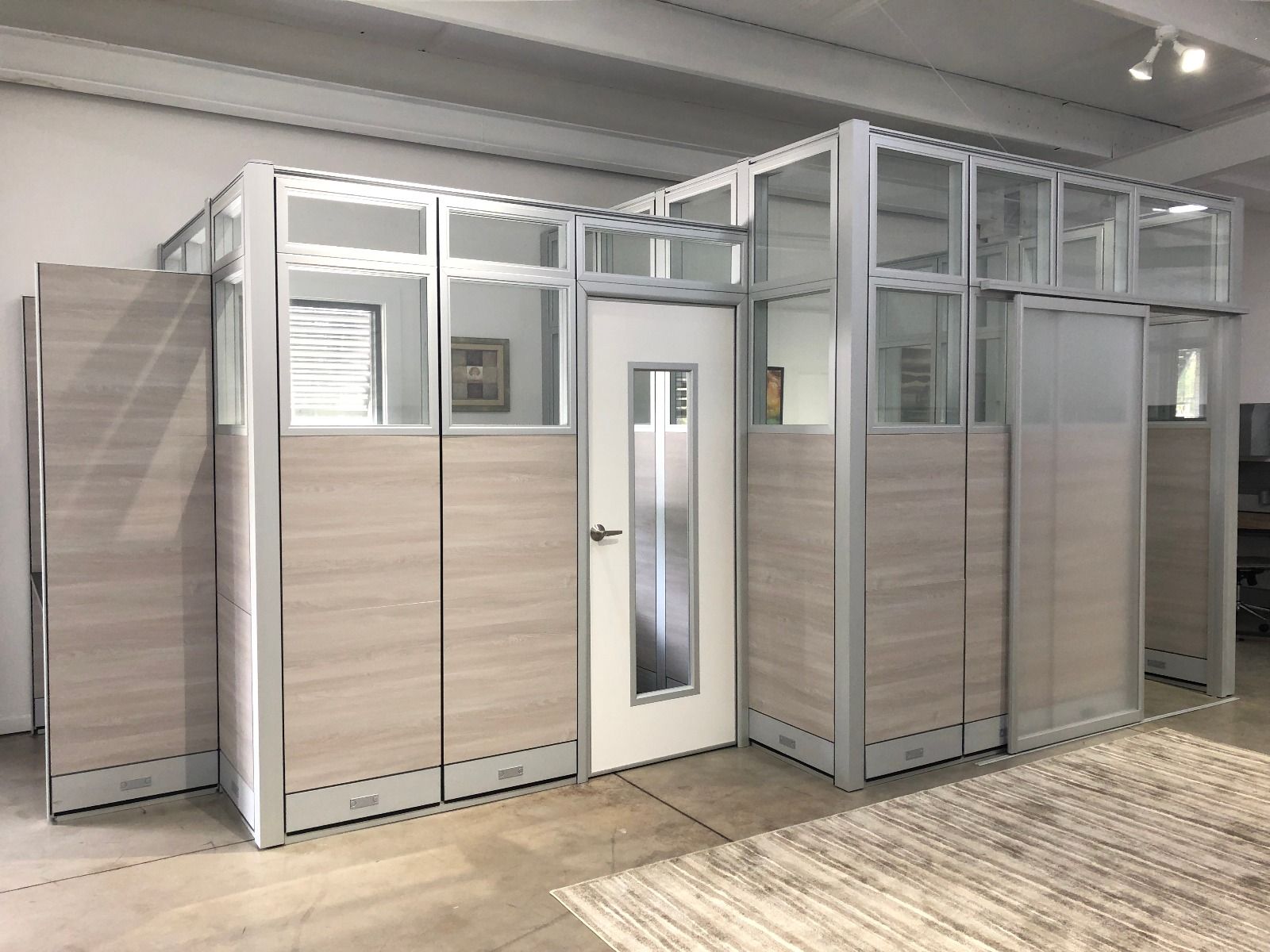 Room Divider with Sliding Acrylic Door Sapphire Wall System 10'x84"H