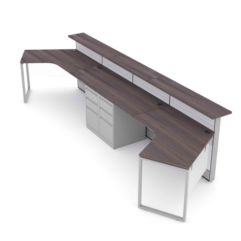 Render of Double Reception Cubicle Workstation