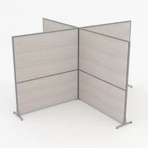 Render of Freestanding X-Shaped Laminate Office Partition