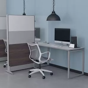 Render of Laminate Office Partition with Desk Divider