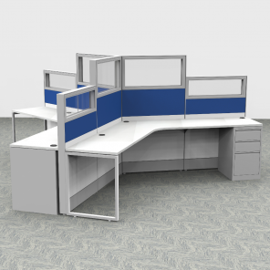 Render of 120 Degree Customer Service Cubicles