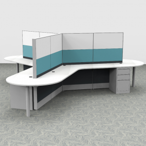 Render of 120 Degree Cubicles