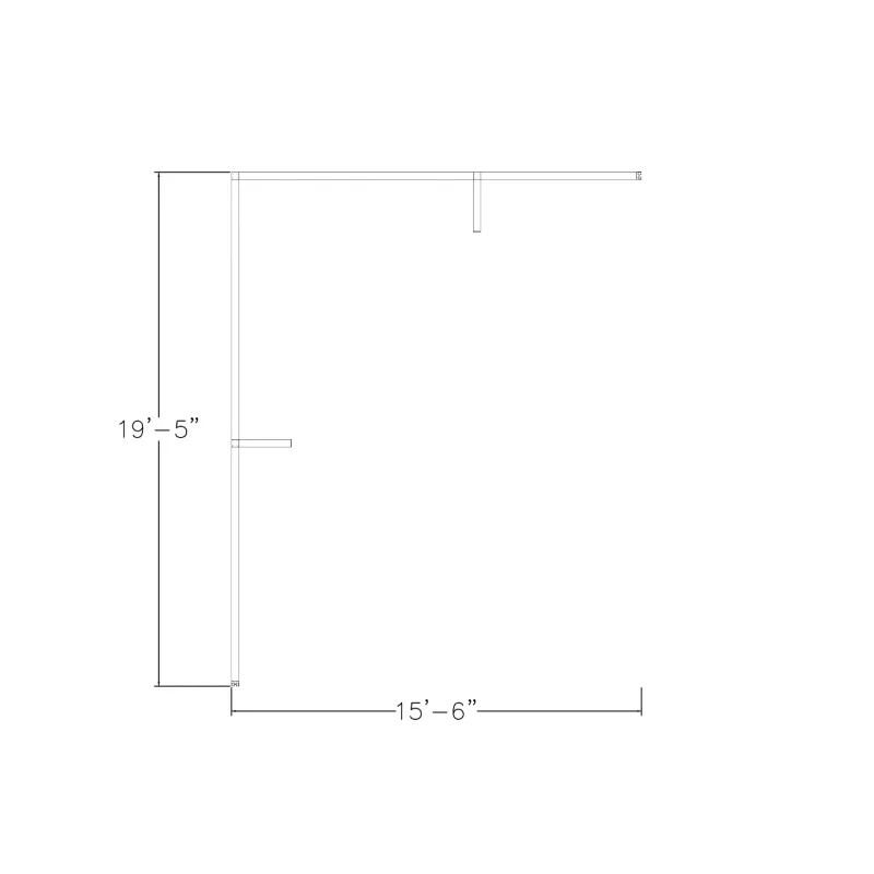 Footprint of the Conference Room Walls | Sapphire Wall System | 15'6"Wx19'5"Dx95"H