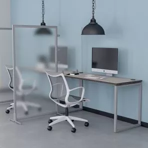 Picture of Office Partition and Desk Divider with Desk