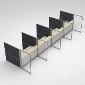 Render of 4-Person Customer Service Cubicle Workstations