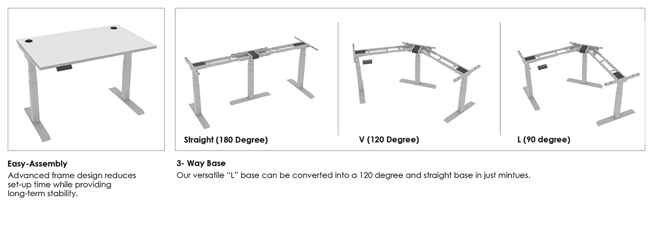 multiple configurations sit stand desk