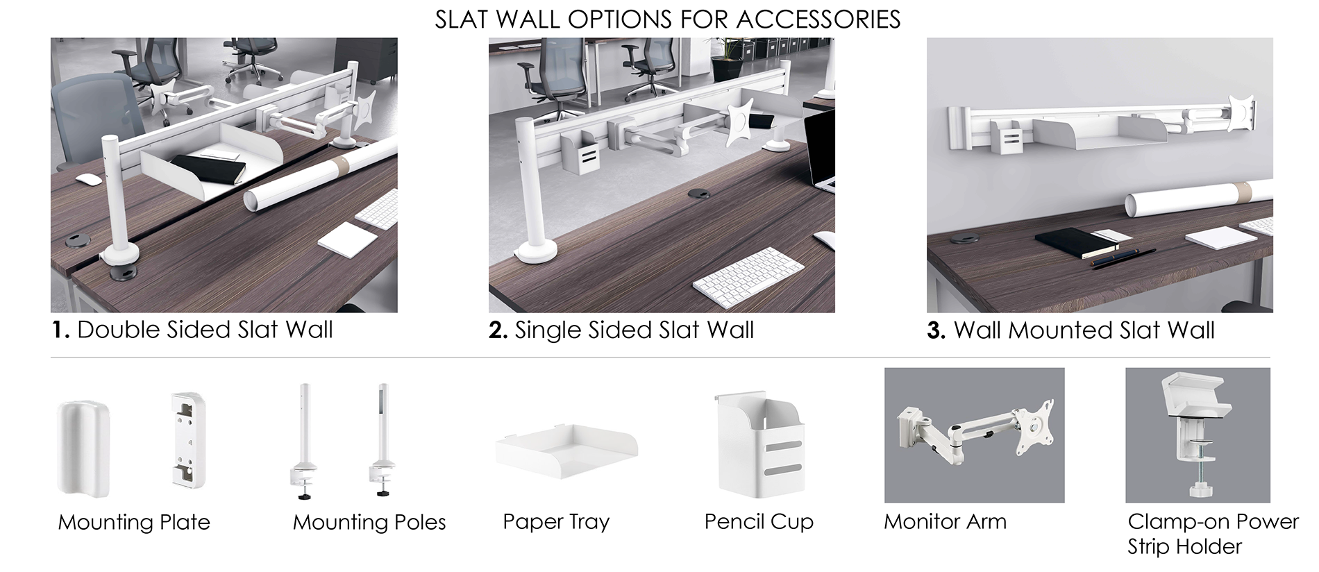 Slat wall options sit to stand