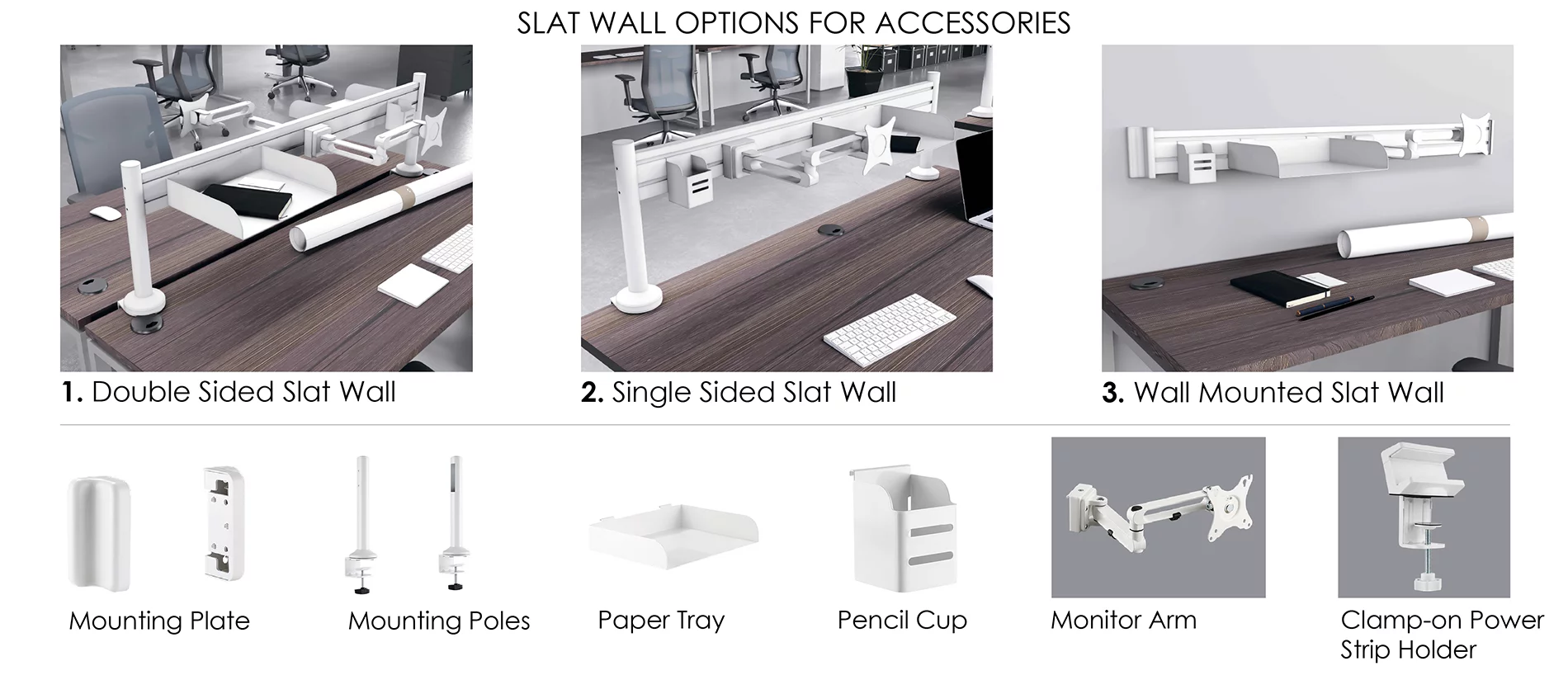 Slat wall options sit to stand