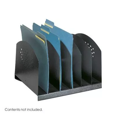 Steel Desktop File Sorter, 6 Upright Sections