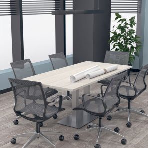 6' Rectangle Conference Table with Metal Base
