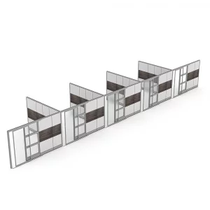 Render of Office Space Cubicle Walls for Five