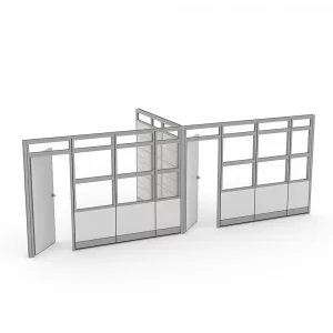 Render of Wall Partitions with Locking Door