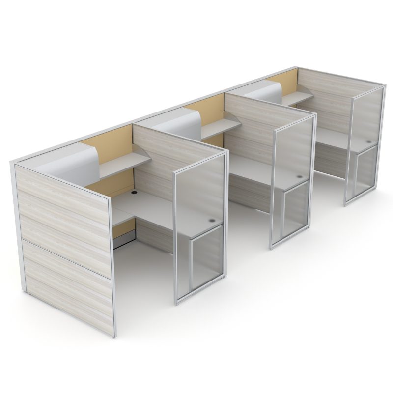 Render of 3-Person Cubicle Workstations