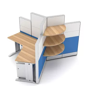 Sapphire Cubicles 2 Person Divided Workstations