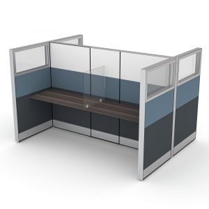 Render of 4-Person Back-to-Back Cubicle Workstations