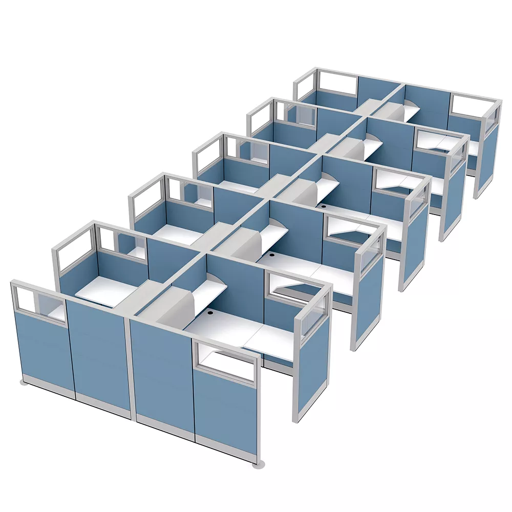 10-Person L-Shaped Cubicle Workstations Sapphire Cubicle System