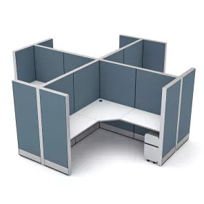 4-Person Modular Office Workstations Sapphire Cubicle System