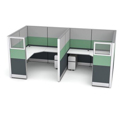 Render of 2-Person Cubicle Workstations