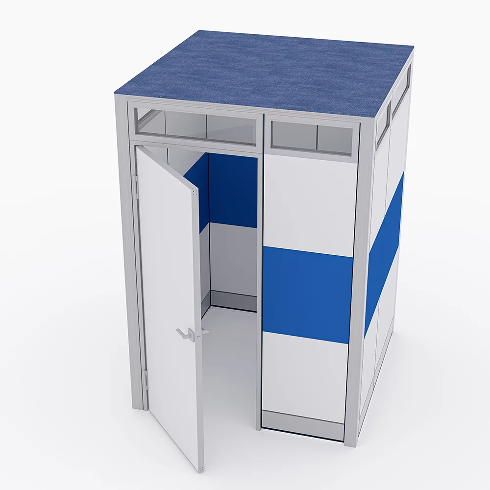 Render of Privacy Pod Phone Booth | Sapphire Wall System | 5x5x95