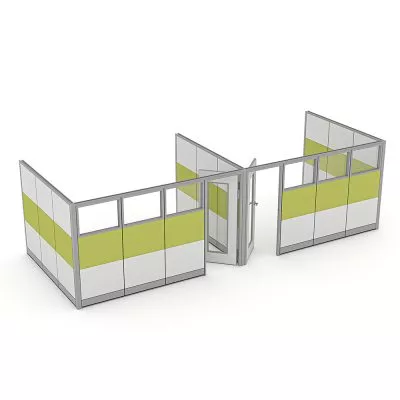 Render of Office Walls With Lockable Doors