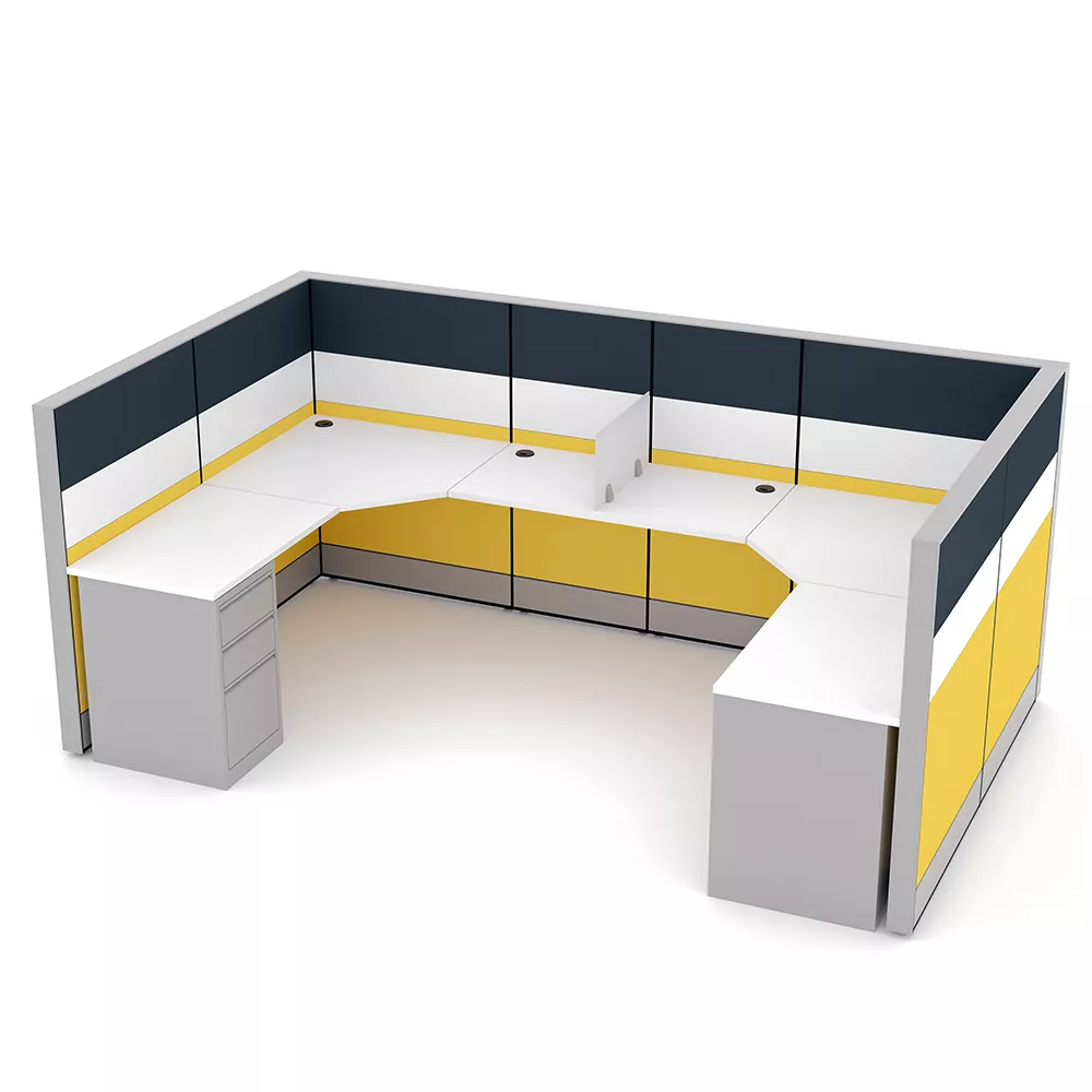 2-Person Side-by-Side Cubicle Workstations Sapphire Cubicle System