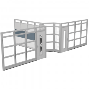 Render of Dual Collaboration Room Partition Walls