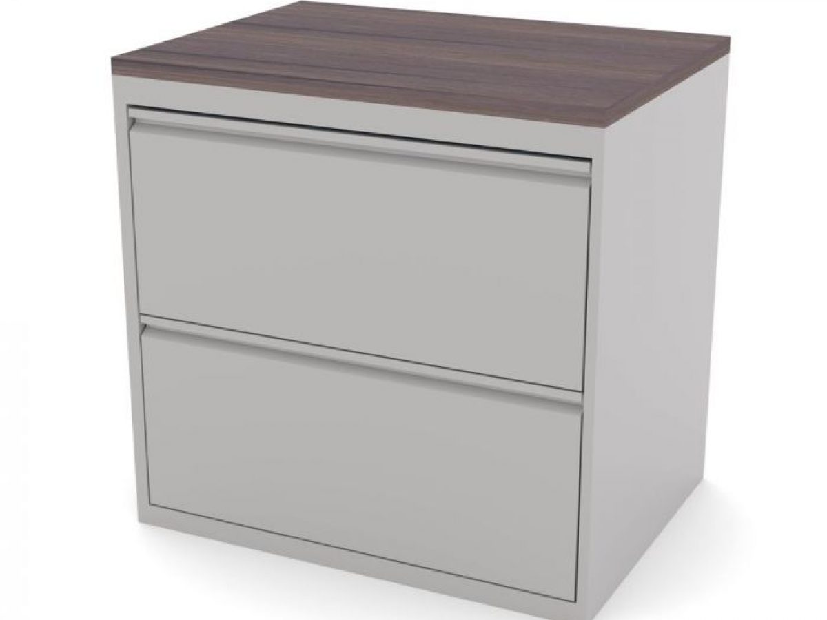 2Dr 36"W x 18"D x 28"H LATERAL FILE CABINET w/ LAMINATE TOP by STEELCASE 