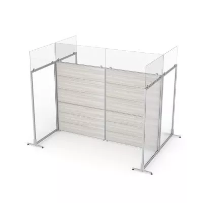 Render of Modern Office Partition with Acrylic Cubicle Extenders
