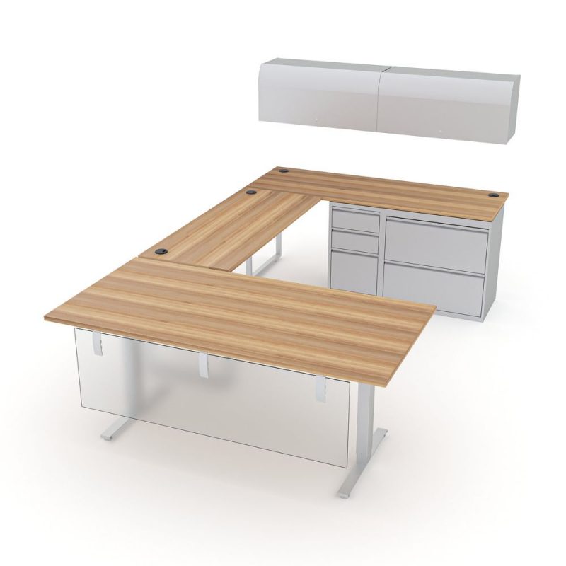 Render of U-Shaped Office Suite | 6x10 | Indigo Desk Series
