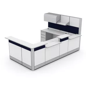 Modern ADA Reception Desk Sapphire Cubicle System