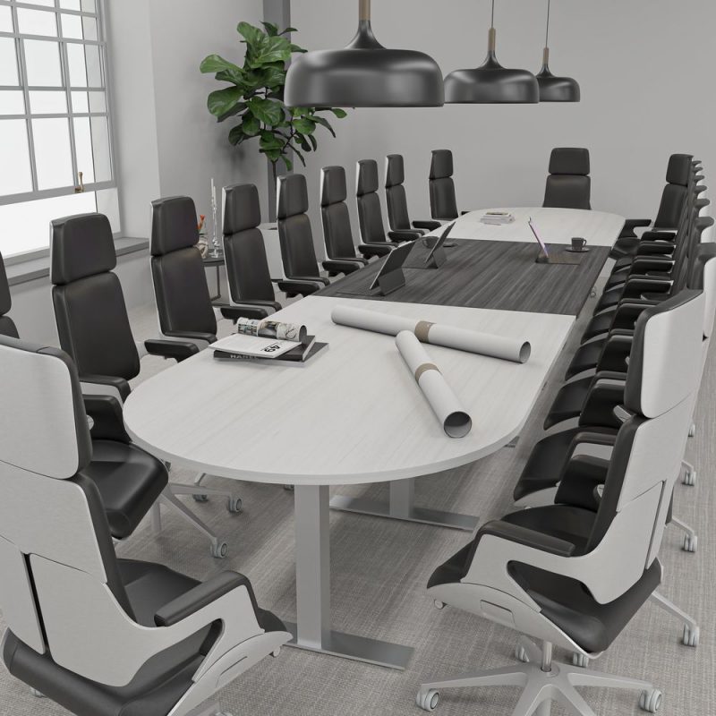 Render of 18 Person Conference Table with T Bases