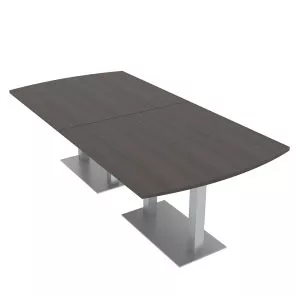 Harmony Arc Rectangle Conference Table 4x8 Double Base Black Oak