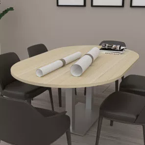6 Foot Racetrack Conference Table Double Base