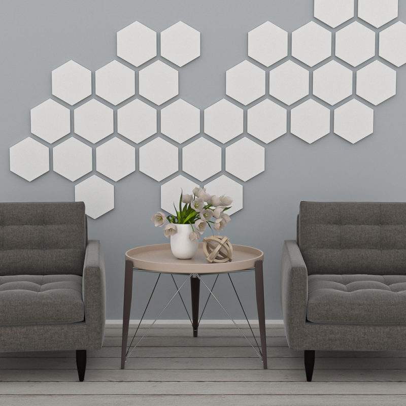 eSCAPE Acoustic Wall Tiles 12" Hexagon Scene