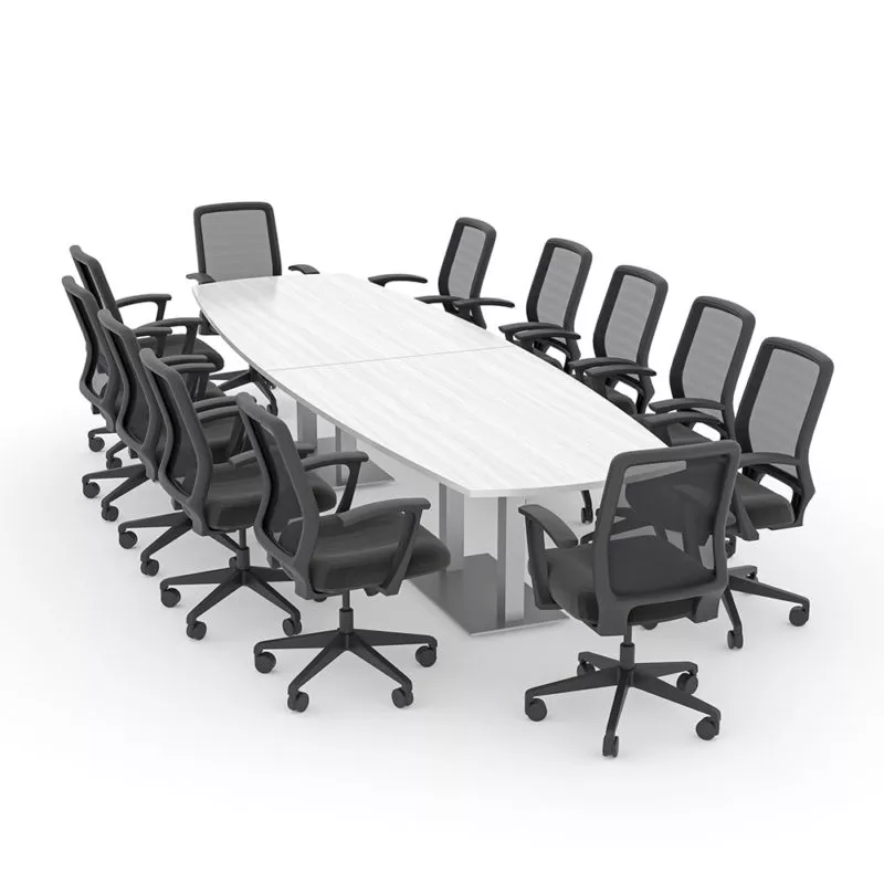 Arc-Boat Conference Table And Chairs Set 12 Person