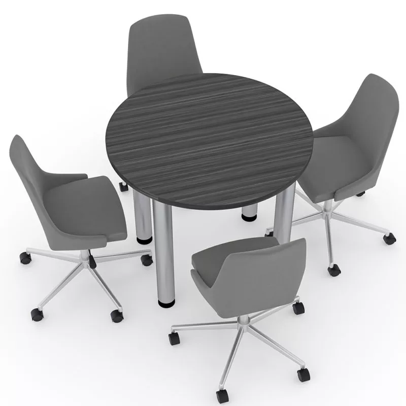 4 Person Meeting Room Round Table And Chairs Set