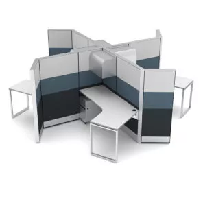 Sapphire Cubicles 4-Person L-Shaped Workstations