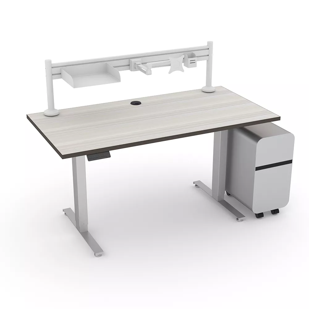 Quantum Sit-To-Stand Desk Straight With Accessory Rail