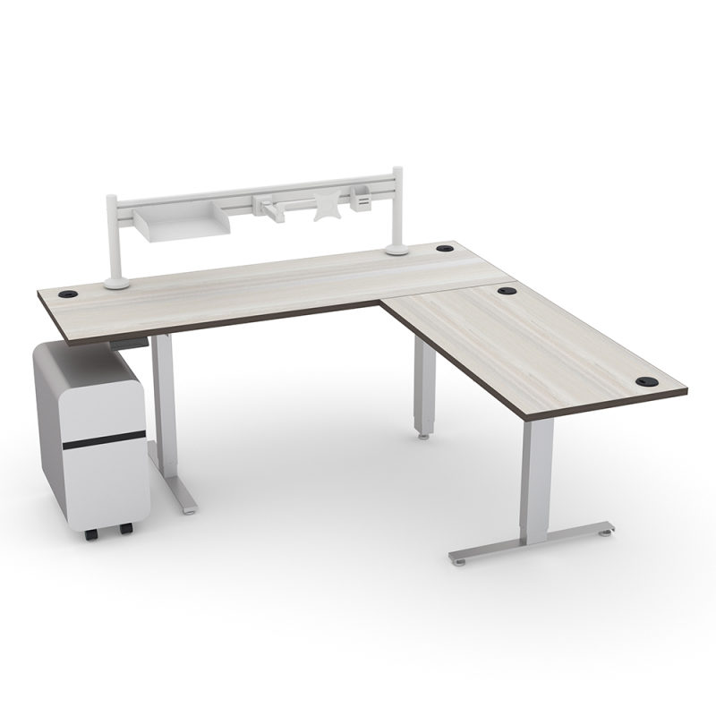 LShaped Electric SitStand Desk with Accessory Rail 6x6 Quantum