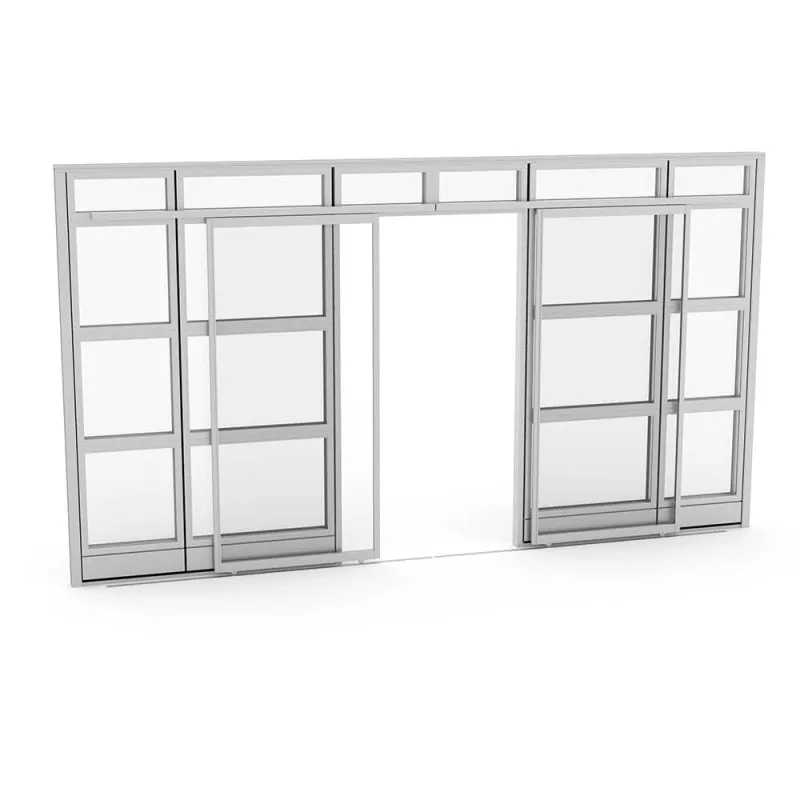 8'H Glass Partition Wall With Sliding Door