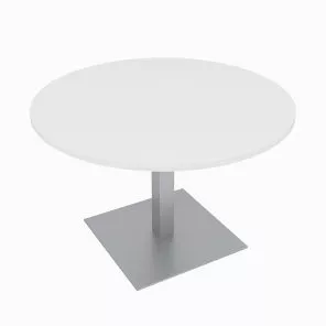 42" Round Table Square Post Base Harmony Series White