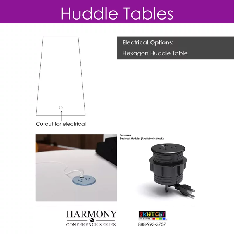Hexagon Huddle Table Electric Placement