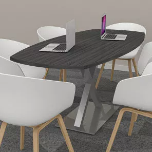 3x6 Arc Boat Conference Table X Base Scene Render